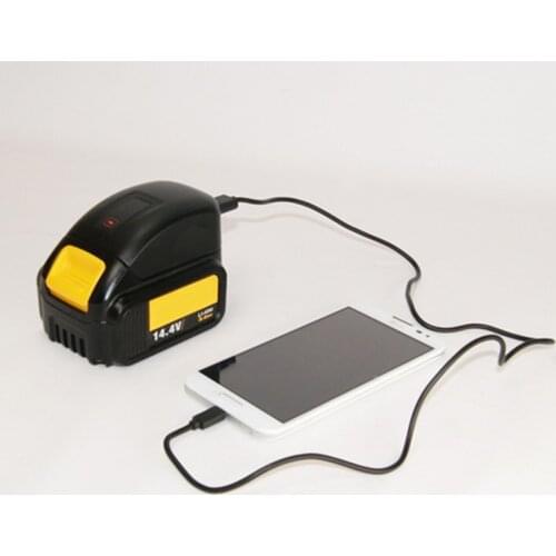 New USB Charger Use Dewalt DCB120 DCB121 DCB140 DCB18 DCB203 DCB200 Power Tools Batteries Power Bank to charge the Phone Ipad