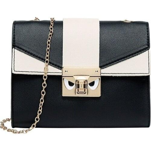 Korean Style Contrast Color Bag Cover Womens Shoulder Small Square Bag Cute Metal Crossbody Mobile Phone Coin Purse