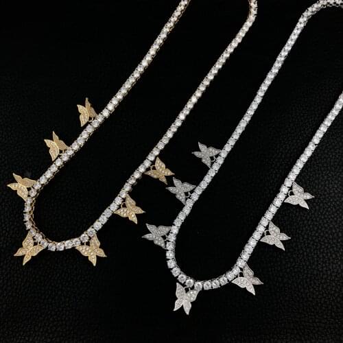 Butterfly Charm single row TENNIS NECKLACE womens jewelry