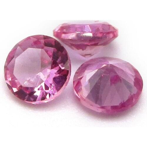 100pcs/Lot Free Shipping 5A 3# Light Rose Red Rubys 1-3mm Round Brilliant Cut Loose Synthetic Corundum Stone For Jewelry Making