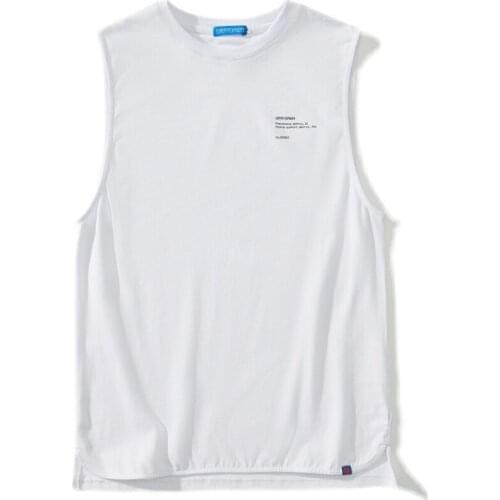 2021 solid color printing simple printing arc hem mens vest men vests