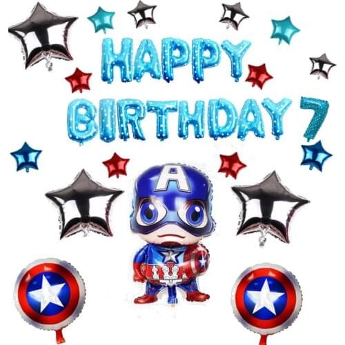 33pcs Superhero Theme The Avengers Captain Childrens Birthday Party Boys Preference for Festival Decoration Foil Balloons Set