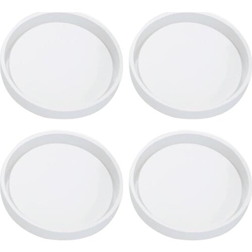 4 Pack Big Diy Round Coaster Silicone Mold, Diameter 3.94Inch/10Cm, Molds For Casting With Resin, Cement