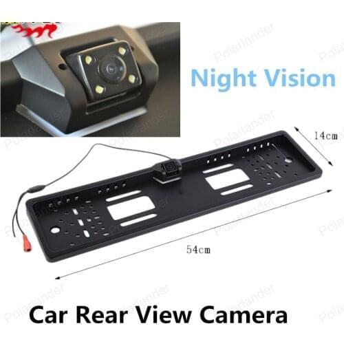 Hot sell 170 degree angle Car Licence Plate Car Night Vision CMOS Camera Car Monitor with 4 LED Light