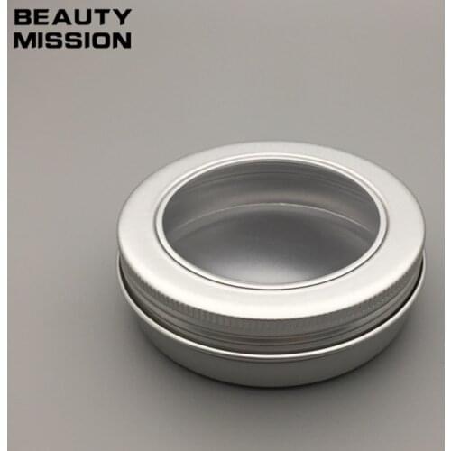 BEAUTY MISSION 100g Aluminum Window Jar 100ml Cosmetic Cream Bottle Visible Empty Screw Cap Lotion Tins Container