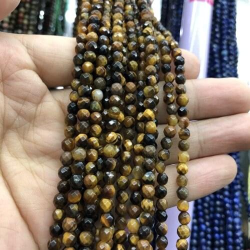 Natural Tiger Eye Beads,Faceted Tiger Stone Beads 4mm 6mm 8mm 10mm 12mm Gem Stone Jewelry beads,1of 15"strand