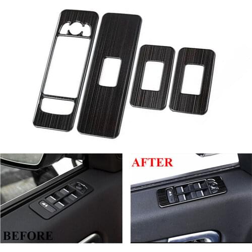 4Pcs Stainless steel Door Handle Holder Window Lift Button Switch Panel Cover Trim For Land Rover Discovery Sport 2015-2019