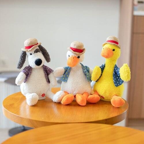 Repetition Duck Can Sing Recording Toy Walking Toy Dancing Doll Electric Toy for Kids Gift Weird Talking Toys for Children