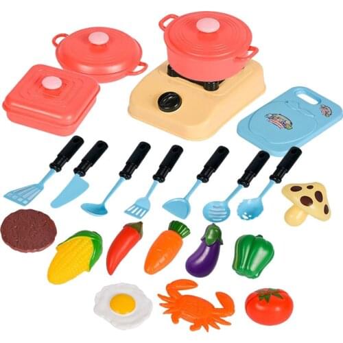 Children Cut Fruit and Vegetable Cooking Simulator Kitchen Toy Role-playing Educational Toy Set for Boy and Girl Christmas Gift