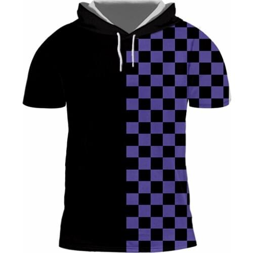 CJLM Unisex Hiphop Punk Gothic Tshirt With Cap Men 3D Print Basketball Arena T-shirt With Hood Short Sleeve Crewneck Pulllover