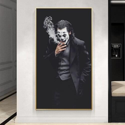 Joaquin Phoenix Portrait Poster and Print Movie Comics Joker Canvas Painting Cuadros Wall Art Picture for Living Room Decoration
