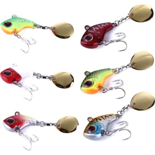 1Pcs 9g/16g Metal Mini VIB Spoon Spin Sequin Lure Tackle Pin Hard Bait Crankbait Vibration Spinner Sinking Fishing Bait Lure Set