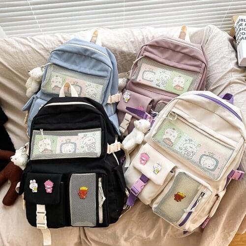 Fashion Women Backpack Kawaii School Bags For Teenager Girls Nylon Rucksack Student Cute Travel School Backpack 2021