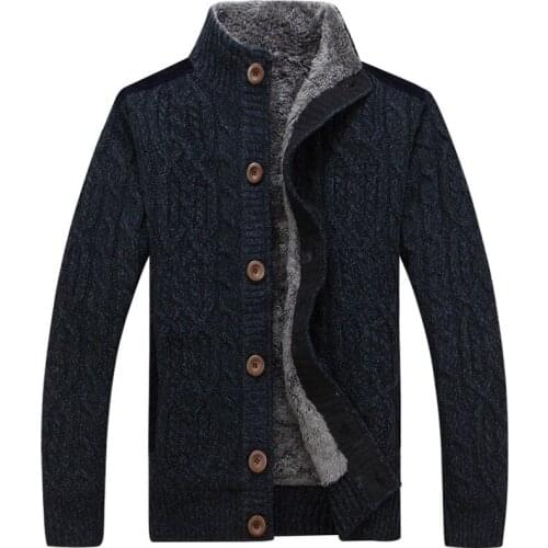 Mens Clothing Sweater Winter knitting Coat Mens Cardigan Thicked Coats Fleece Men Warm Knitted Sweaters Sweatercoat Outerwear
