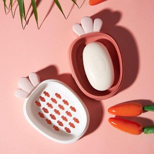 1pc Portable Carrot Soap Box Bathroom Dish Plate Case Soap Box Soap Rack Home Shower Travel Hiking Holder Container