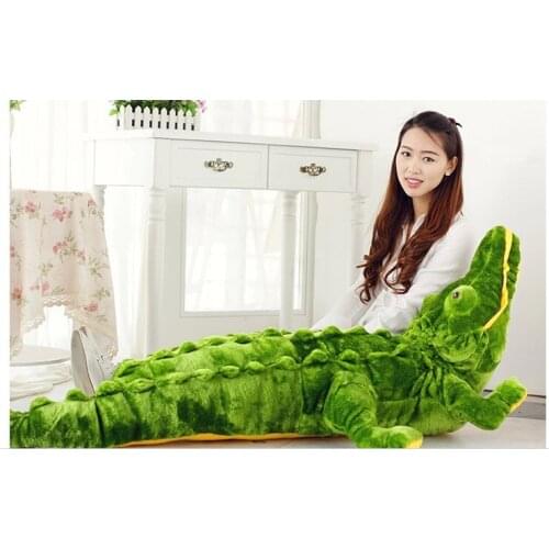 Stuffed animal green crocodile plush toy about 200cm crocodile doll throw pillow c7751