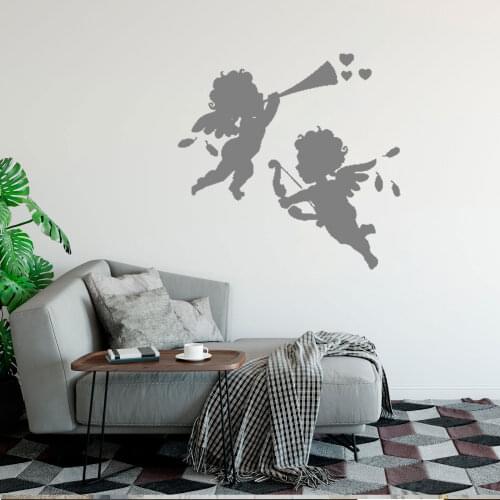 Cupid Wall Sticker Removable Glass Wall Sticker Angel Sofa Decal Children Art Home Decoration For Room Glass Wall Decals DW4763