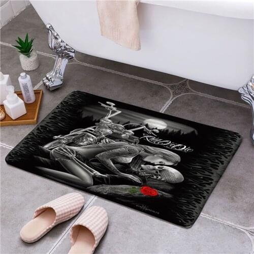 Skeletons And Beauties Entrance Door Floor Mat Door Mat Non-Slip Foot Pad Home Welcome Carpet For Hallway Bath Kitchen Doormat