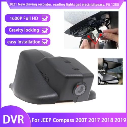 New! Plug and play Car DVR Video Recorder Dash Cam Camera For JEEP Compass 200T 2017 2018 2019 Hidden Dash Camera full hd 1600P