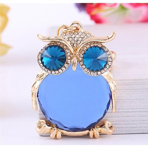 New Cute Owl Crystal Keychain Key Rings Rhinestone Trinket Car Keychains Holder Bag Women Pendant Jewelry Fashion