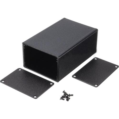 New Electronic Project Box Aluminum Enclosure Black PCB Instrument Meter Enclosure Case 100x66x43mm