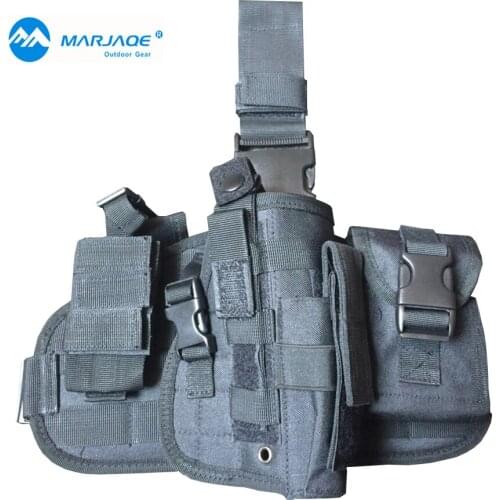 Outdoor Hunting Waterproof Military Tactical Puttee Thigh Combined Leg Pistol Gun Holster Pouch Quick Release Buckle
