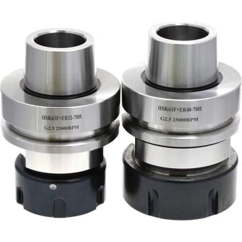 Precision HSK63F ER20 ER25 ER32 ER40 70 80 100L collet chuck tools holder for CNC machine mill lathe chuck woodworking tools