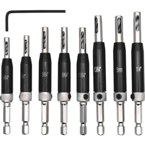 Burnished Self Centering Lock Hinge Drill Bit Set Hardware Drawer Pilot Hole Guides For Stainless Steel Drilling Bit Set For