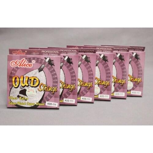 6 Sets AOD-111 Clear Nylon Silver Plated Copper Wound Oud 11 Strings