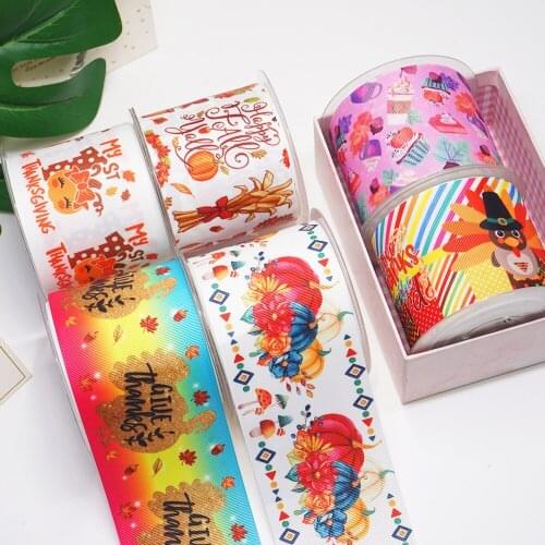 DIY Handmade Materials Printed Grosgrain Ribbon 50 Yard Per Size 55472