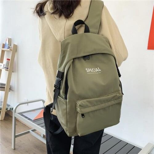Schoolbag female Korean Harajuku ulzzang high school student backpack simple large capacity travel backpack male