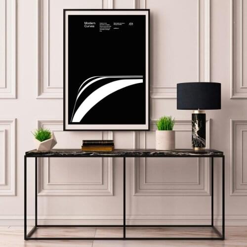 Modern Curves Modern Architecture Design Poster Modernism Minimalist interior wall decor Bauhaus Print Typographic Helvetica