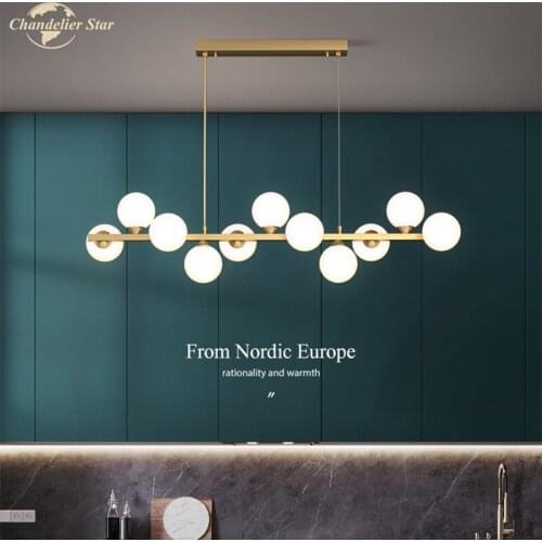 Modern Glass LED Chandeliers Lighting for Living Room Bedroom Restaurant Dining Room Modern Simple Indoor Lamp