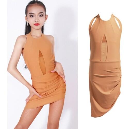 Latin Dancing Dress For Girls Salsa Dance Outfit Designer Clothes Backless Stage Costume Summer Dress Tap Dance Wear JL3056