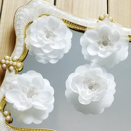 10 Pieces / Lot Handmade Stereo Simulation Flowers Diy Handmade Lace Diamond Lace Accessories