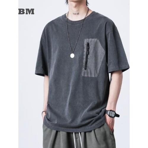 2021 Summer Japanese Streetwear Round Neck T Shirt Men Clothing Harajuku Fashion Tops Kpop Korean Casual Short Sleeve Male Tee