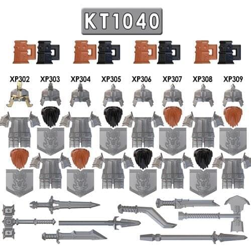 21pcs Dwarf Military Medieval Knights Group The Lord FiguresToys Building Block Toys for Children Gift KT1040
