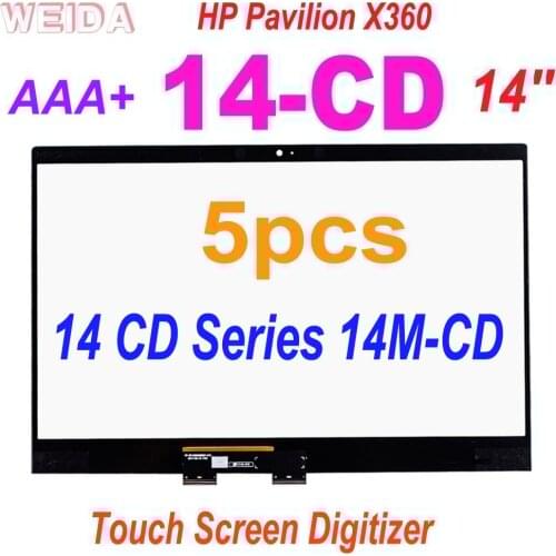 5pcs Touch Digitizer For HP Pavilion X360 14-CD 14CD 14 CD Series Laptops Touch Screen Digitizer 14M-CD Replacement Panel 14"