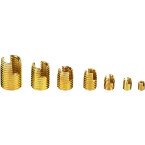 50Pcs Brass Thread Insert Self Tapping Thread Slotted Inserts Combination Set Assortment Kit Screw Repair Thread Tool Hot Sale