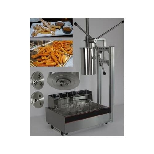 5L Capactity commercial electric churro maker with 12L Deep Fryer making three pieces at one time