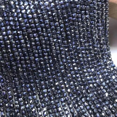 AAA LOOSE BEADS Terahertz square faceted 4-4.5mm wholesale for DIY jewelry necklace 36cm