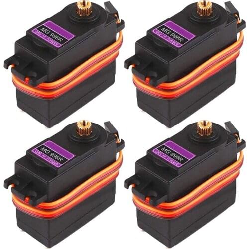 4Pcs MG996R Analog Servo Metal Gear Torque Digital Servo Motor for Smart Car Robot Boat RC Helicopter