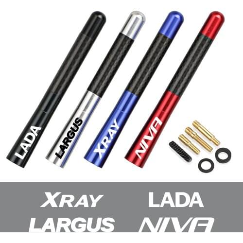 Carbon Fiber Radio Car Antenna For Lada Largus Xray Niva Bronto Automobiles Stubby Short Mast Aerial Enhanced Signal Accessories