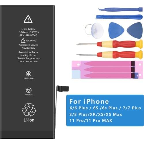 Probty Battery For iPhone 6S 6 7 8 Plus iPhone X XR XS Max 11 Pro Max Replacement Bateria For Apple iPhone6S iPhone8