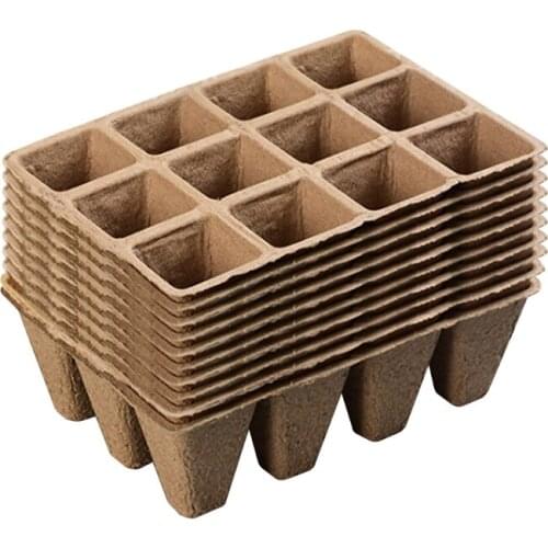 10pcs 120 Cells Seedling Starter Tray Plant Germination Box Seed Nursery Cup Organic Biodegradable Pot for Planting K0AB