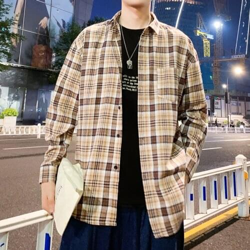 Autumn Winter Plaid Shirt Men Fashion 2020 Long Sleeve Mens Casual Shirts Slim Fit All Match Streetwear Blouse Homme Plus Size