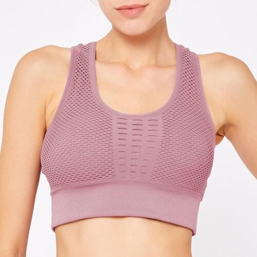 Quick-Dry Yoga Tops for Women 2021 Summer Fitness Clothing Hollow Out Running Bra Ladies Casual Sportswear Seamless Yoga Bra