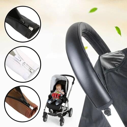 PU Leather Baby Stroller Handle Cover Infant Stroller Accessories Pram Pushchair Handle Protective Cover For Armrest Covers