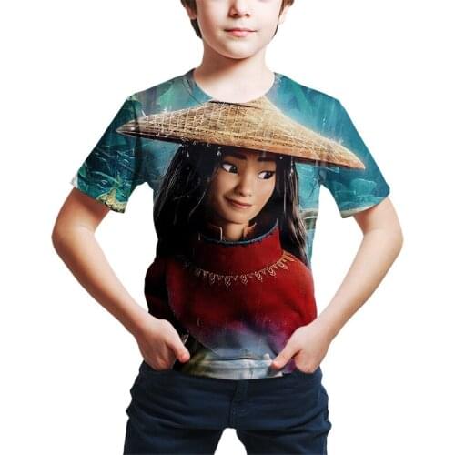 Disney Raya and The Last Dragon Kids T-Shirts Boys Girls 3D Print TShirts Sport Costumes Summer Children Casual Homeware Tees
