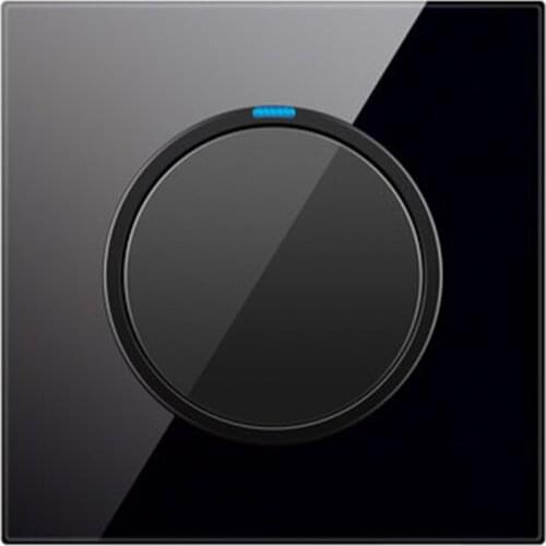 Esooli 1 Gang 1 Way Random Click Push Button Wall Light Switch With LED Indicator Crystal Glass Panel